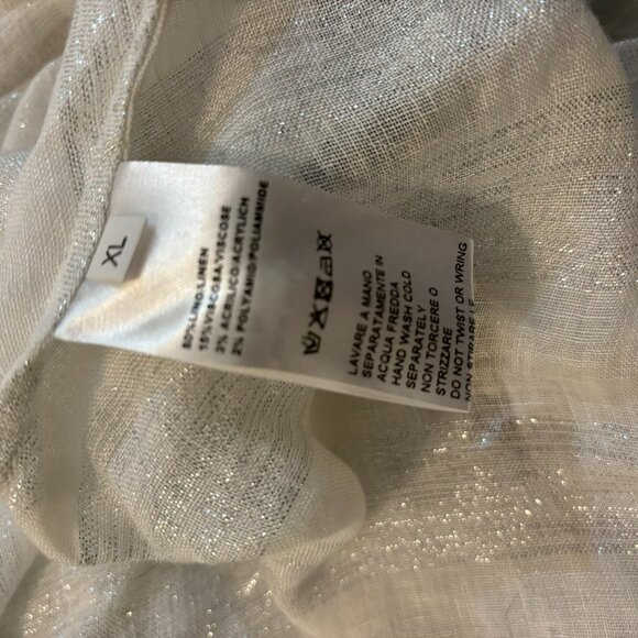 PHO Firenze High-low Maxi Dress Lurex Linen Shirred Bodice - Picture 10 of 10